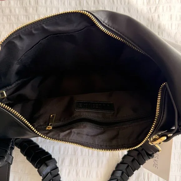 NWT Jules Kae shoulder/crossbody/hobo bag in black vegan leather - Picture 9 of 12